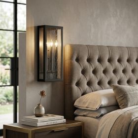 Black And Clear Three Light Transparent Dimmable Outdoor Hanging Lights With Black And Clear Shades