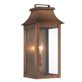 Copper And Clear Transparent Dimmable Outdoor Hanging Light With Copper And Clear Shades
