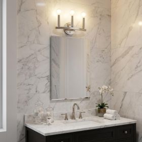 7" Silver Metal Vanity Flush Mounted Sconce
