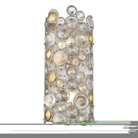 8" Silver Metal Two Light Flush Mounted Sconce