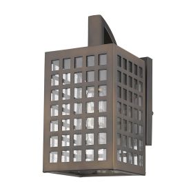 Bronze And Clear Seeded Dimmable Outdoor Hanging Light With Bronze And Clear Shades