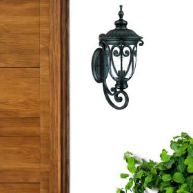 Black And Clear Seeded Dimmable Outdoor Hanging Light With Black And Clear Shades