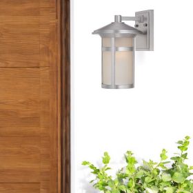 Silver And White Frosted Dimmable Outdoor Hanging Light With Silver And White Shades