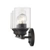 10" Clear And Bronze Metal and Glass Vanity Flush Mounted Sconce