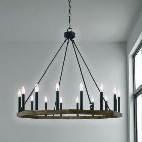Brown And Black Candle Style Multi Light Metal Dimmable Chandelier