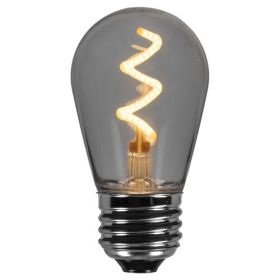 S14 Transparent Warm White Zig Zag Filament LED Bulbs, 25-Pack