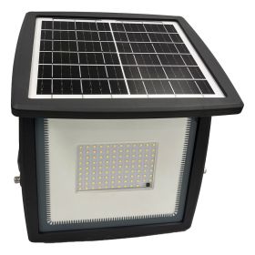 10W Solar LED Motion Sensor Flood Light – 4000K Natural White – Outdoor Security Light with IR Remote