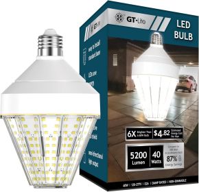 LED Corn Cob Light Bulb, 40-watt, 300-watt Equivalent, Daylight 5000K Light Color, E26 Base, Garage Light Bulb