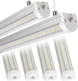 8FT U Shape 125W Integrated Tube Bright LED Light, 6500K Clear White, 20000LM - Flush Mount/Hanging Linkable LED Ceiling Lights for Garage, Plug&