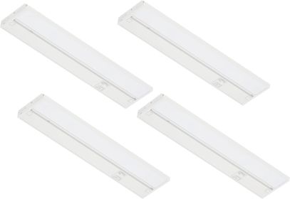 Halo Under Counter Lights for Kitchen, 12-Inch Hardwired and Plug-in, Dimmable LED, 4-Pack, 2700K/4000K/5000K, White, UC0112WH274L