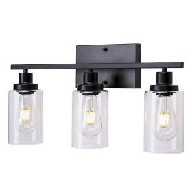 3 Light Wall Sconce Lighting With Clear Glass Shade Bathroom Vanity Lamp Fixture Modern Mounted Light For Porch Mirror Living Room Bedroom Hallway