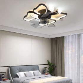19.7 Inch Light Ceiling Fan with Lights Remote Control with Modern Butterfly Design Styling, Black, Fan for Bedroom, Living Room, Timing Function