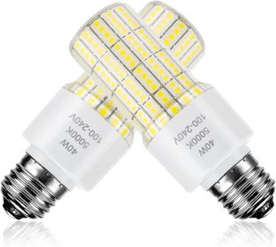 2 Pack 40W Led Light Bulb(300W Equivalent) 5000 Lumens 5000K Daylight White Led Bulbs E26/E27 Medium Base for Indoor Outdoor Street Office Wareho
