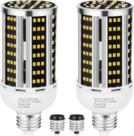 35W 2 pack LED Corn Light Bulb,3000K Warm White(300W Equivalent ) Commercial Grade E26/E39 5000LM Medium Mogul Base LED Lamp
