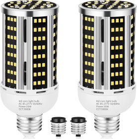 35W LED Corn Light Bulb 2 pack,(300W Equivalent )Commercial Grade Daylight 5000K E26/E39 5000LM Medium Mogul Base LED Lamp
