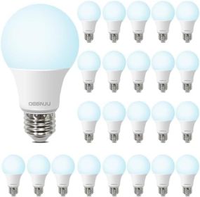 LED Light Bulbs Daylight 5000K, 60 Watt Equivalent LED Bulbs, A19, E26 Base, Non-Dimmable, 8W LED Bulbs for Bedroom Living Room 24 Pack