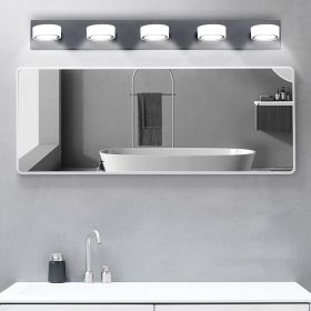 37" Modern 5-Light LED Vanity Light, Sleek Black Bathroom Wall Light Fixture for Mirror, Shower, and Bathroom Decor