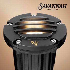 Savannah Landscape Well Light with Gravel Guard, Black