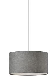 Heather Grey Fabric Shade Drum Pendant