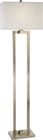 61" Metal Floor Lamp With White Fabric Shade