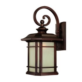 Antiqued Bronze And Clear Frosted Dimmable Outdoor Hanging Light With Antiqued Bronze And Clear Shades