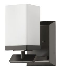 5" Black And White Metal Flush Mounted Sconce