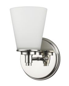 Silver Wall Light with Frosted Glass Shade