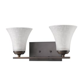 8" Antiqued Bronze Metal and Glass Vanity Flush Mounted Sconce