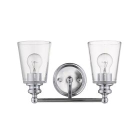 8" Silver And Clear Metal Vanity Flush Mounted Sconce