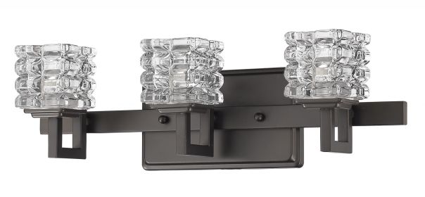 6" Black And Clear Metal Vanity Flush Mounted Sconce