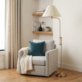 68" Bronze Adjustable Traditional Shaped Floor Lamp With Beige Empire Shade