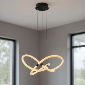 Black Metal LED Dimmable Smart Enabled Chandelier