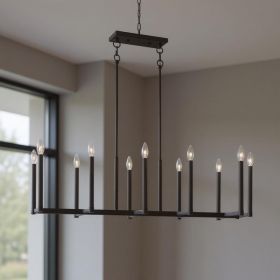 Bronze Ten Light Dimmable Chandelier With Shades