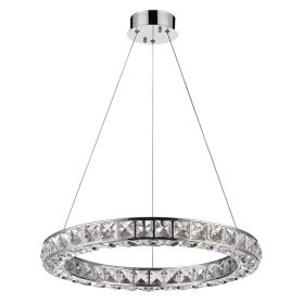 Silver Unique Statement Metal and Glass LED Dimmable Chandelier With Silver Shades