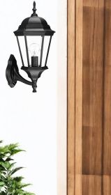 Black And Clear Beveled Dimmable Outdoor Hanging Light With Black And Clear Shades