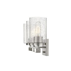 10" Clear And Silver Metal Vanity Flush Mounted Sconce