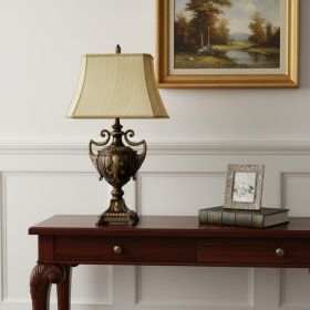 31" Gold Bedside Lamp With Bell Shade