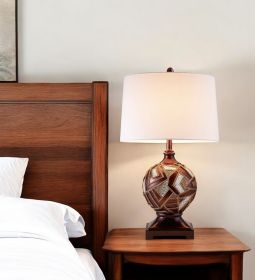 Brown Metallic Mosaic Design Table Lamp