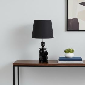 21â€ Black Sculptural Clown Phone Holder Desk Lamp