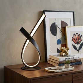 17" Black Bedside Led Table Lamp