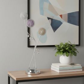 28" Clear Three Light Bedside Led Table Lamp