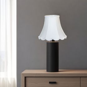 8" White Slanted Scallop Bell Monay Shantung Lampshade