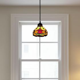 Red And White Unique Statement Tiffany Glass Dimmable Chandelier With Red And White Shades