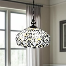 Black and White Unique Statement Two Light Glass Dimmable Ceiling Light With Black and White Shades