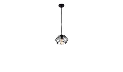 Black Unique Statement Metal Dimmable Chandelier With Black Shades