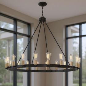 Black And Gold Candle Style Multi Light Metal Dimmable Chandelier