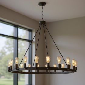 Bronze Candle Style Multi Light Metal Dimmable Chandelier
