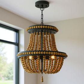 Brown And Black Candle Style Three Light Metal Dimmable Chandelier