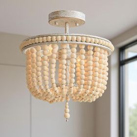 Gold And White Unique Statement Two Light Metal Dimmable Flush Chandelier