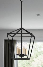 Black And Gold Kitchen Island Four Light Metal Dimmable Chandelier With Black Shades